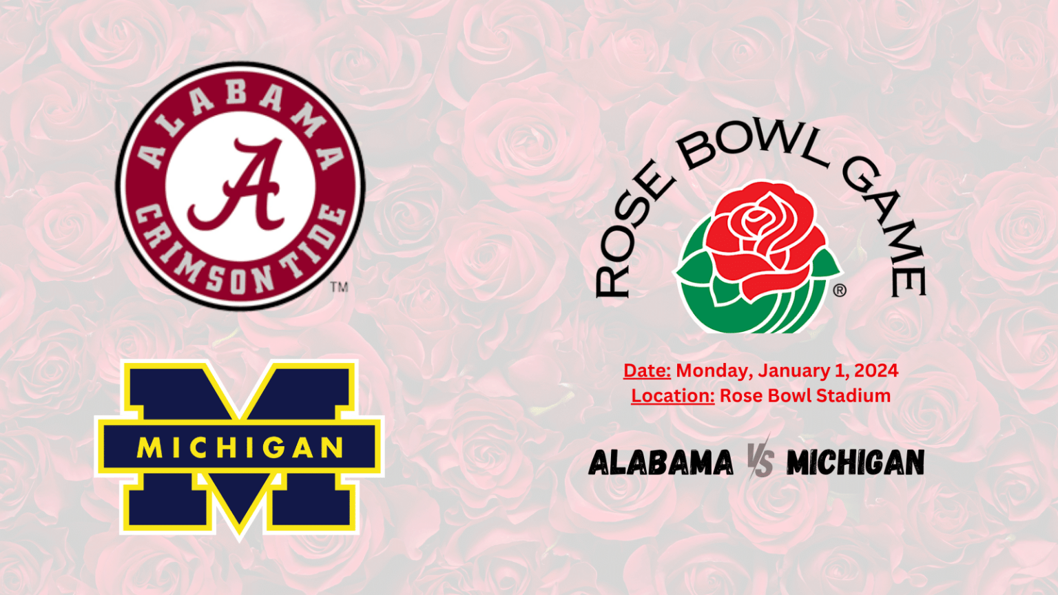 No. 1 Michigan to Face No. 4 Alabama in the 2024 CFP Semifinal at the